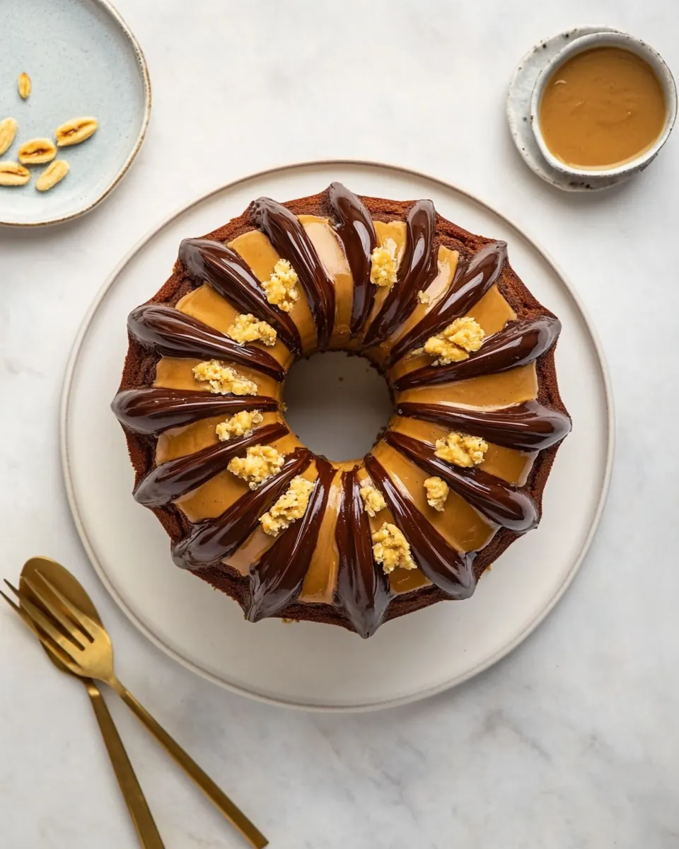 Peanut Butter Banana Bundt Cake