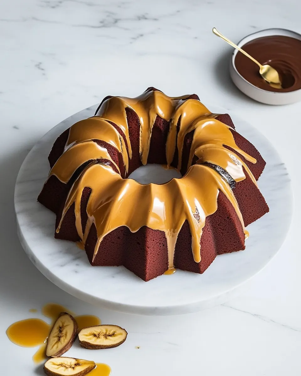 Peanut Butter Banana Bundt Cake