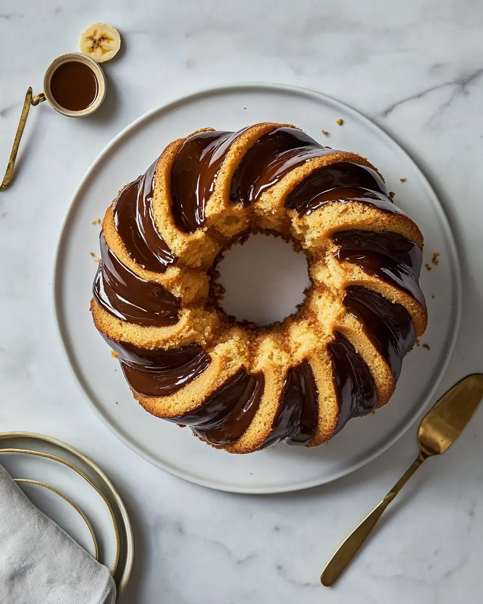 Peanut Butter Banana Bundt Cake