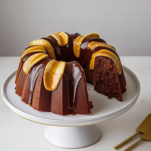 Peanut Butter Banana Bundt Cake