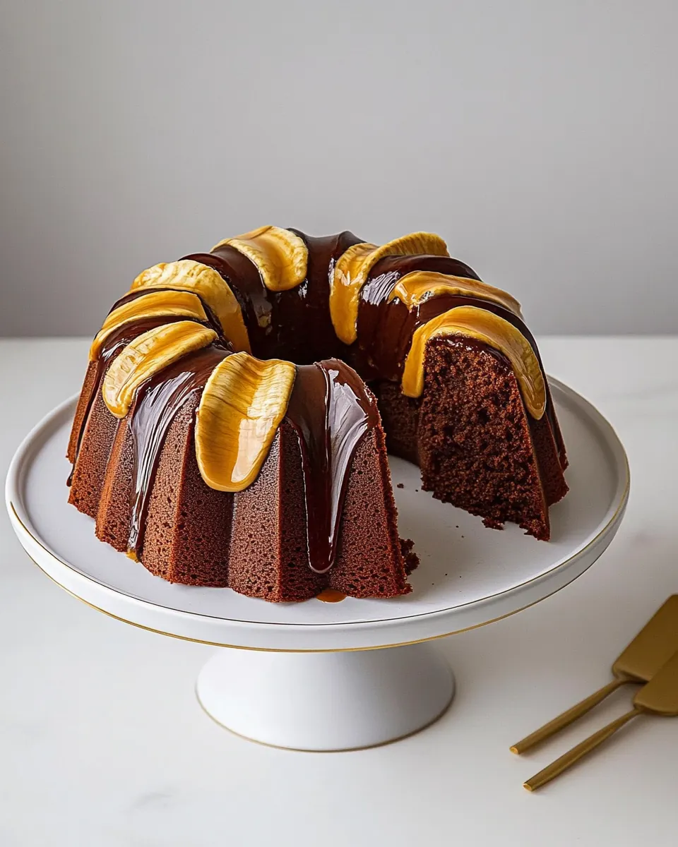Peanut Butter Banana Bundt Cake