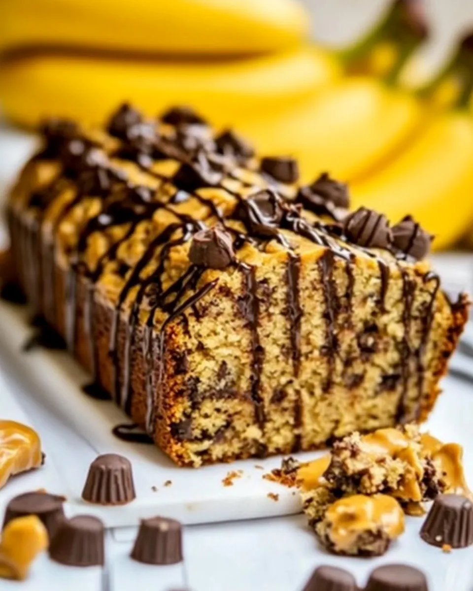 Peanut Butter Cup Banana Bread
