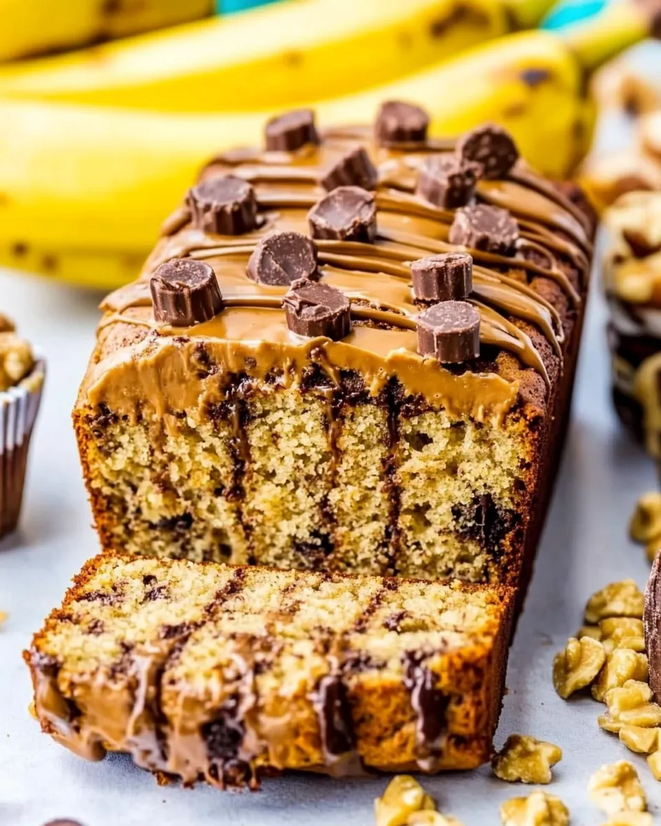 Peanut Butter Cup Banana Bread