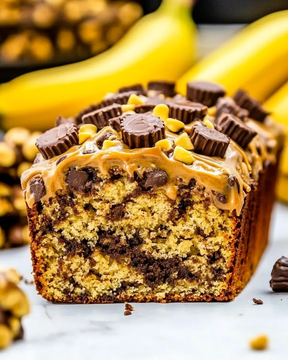 Peanut Butter Cup Banana Bread