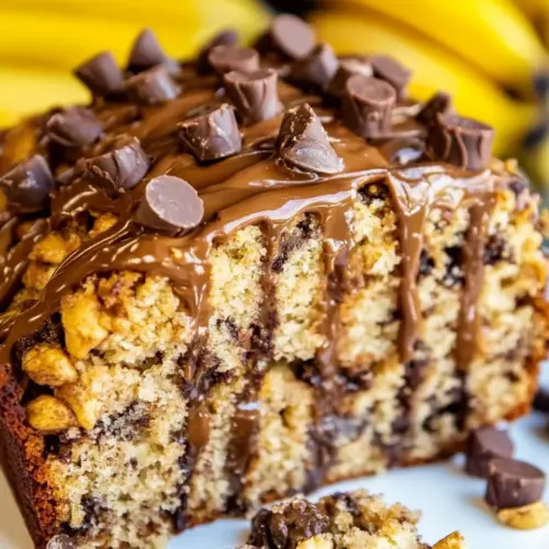 Peanut Butter Cup Banana Bread