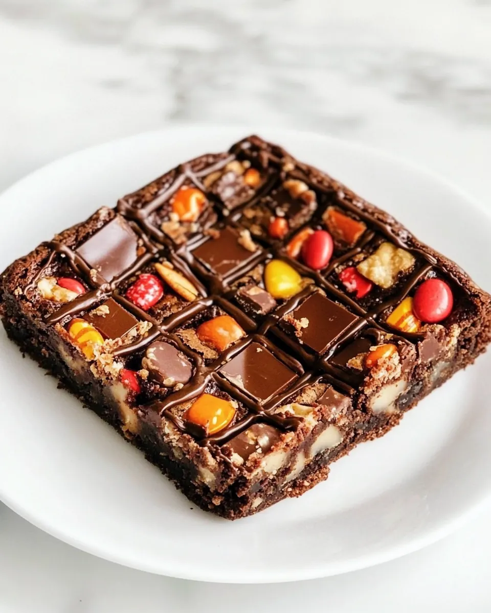 Peanut Butter Nutella Candy Bar Brownie