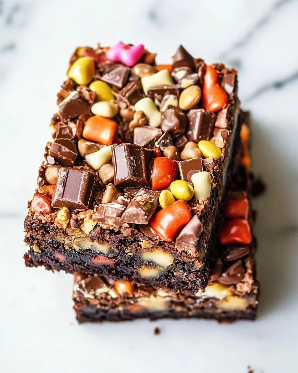 Peanut Butter Nutella Candy Bar Brownie