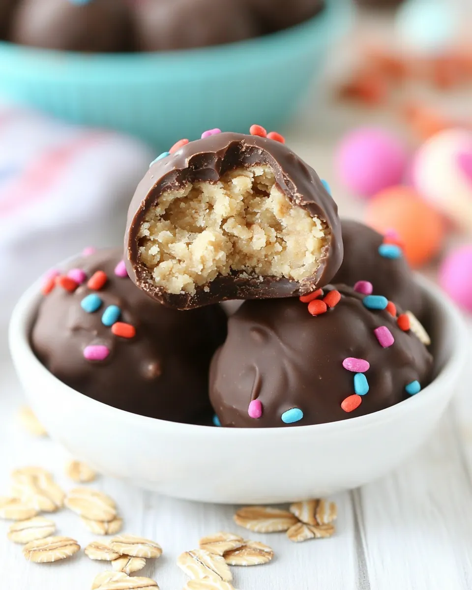 Peanut Butter Oatmeal Cookie Dough Truffles
