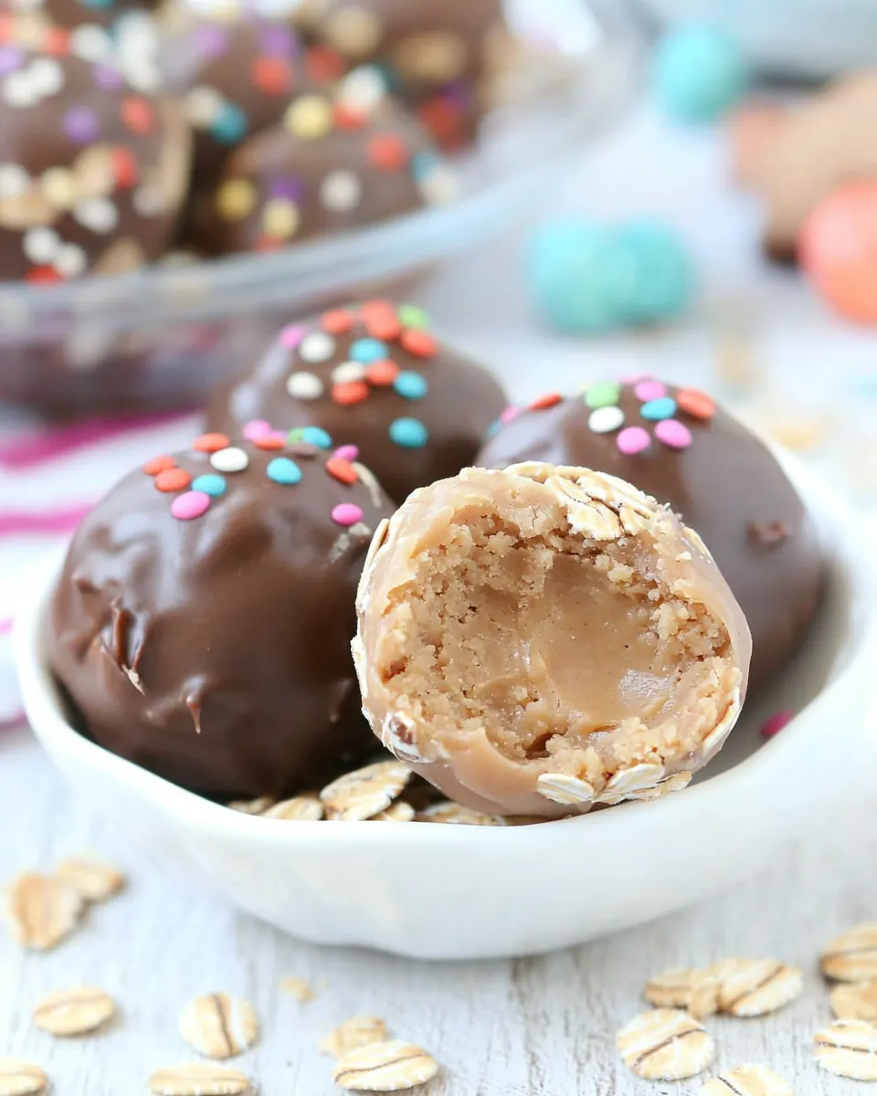 Peanut Butter Oatmeal Cookie Dough Truffles