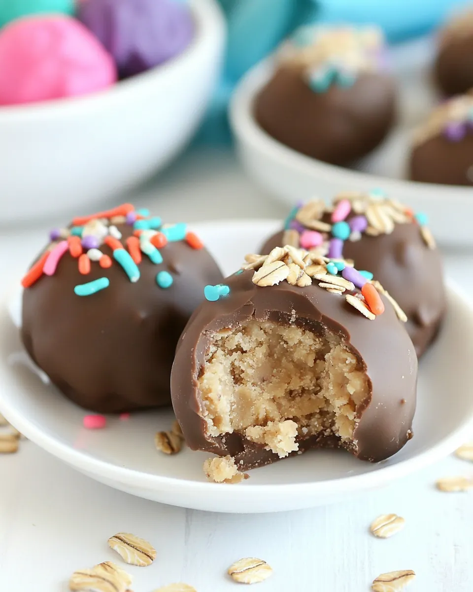 Peanut Butter Oatmeal Cookie Dough Truffles