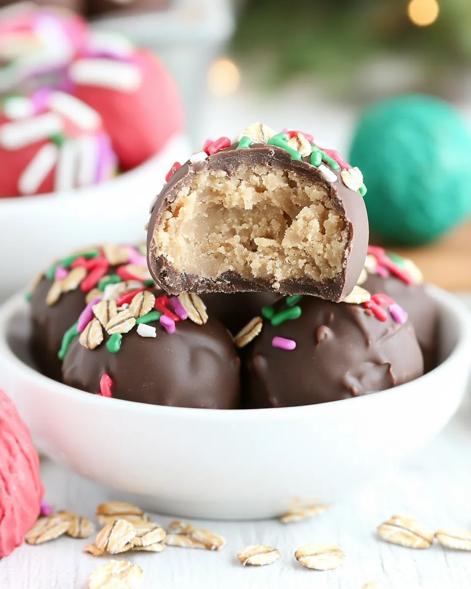Peanut Butter Oatmeal Cookie Dough Truffles