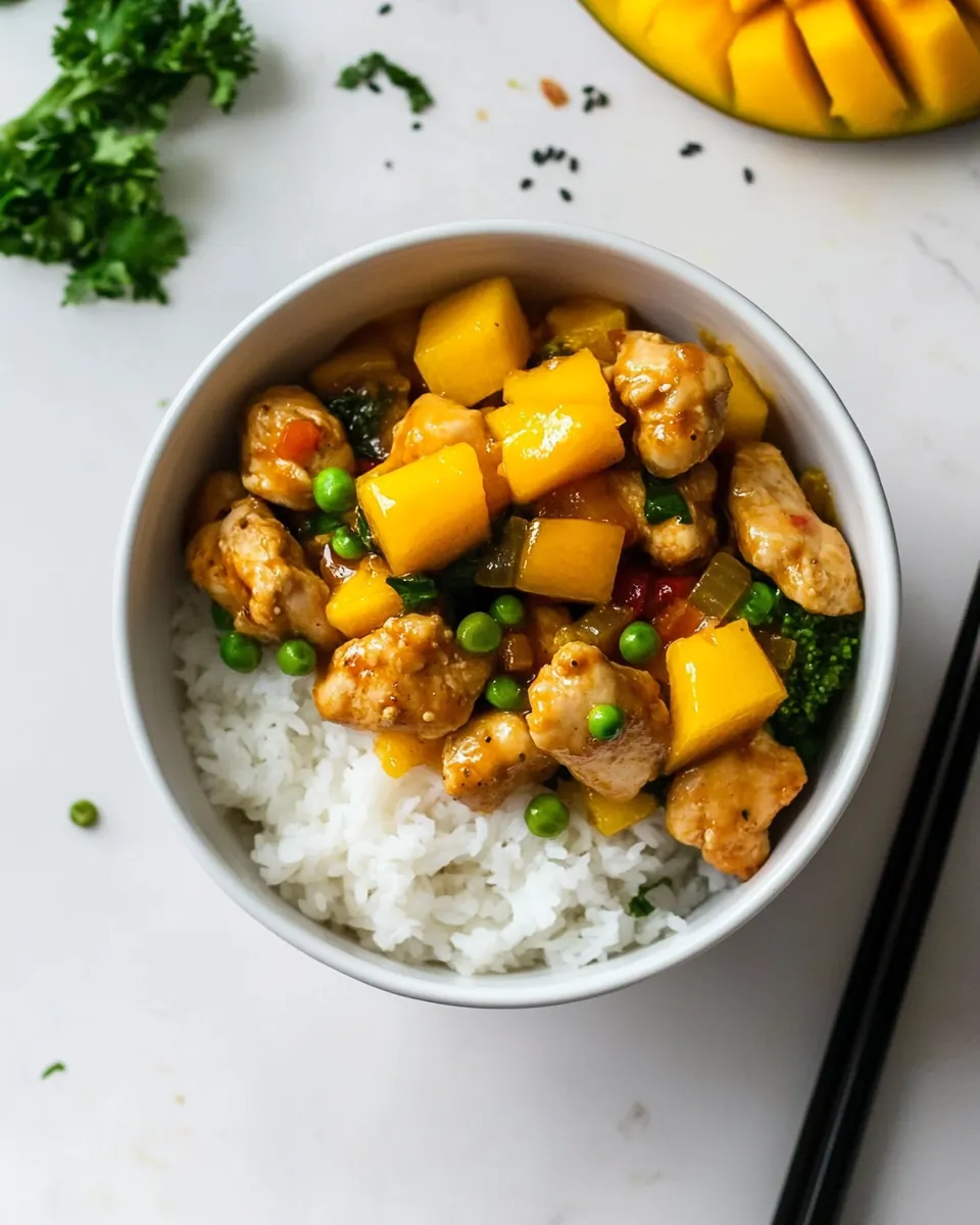 Peanut Mango Chicken Stir Fry