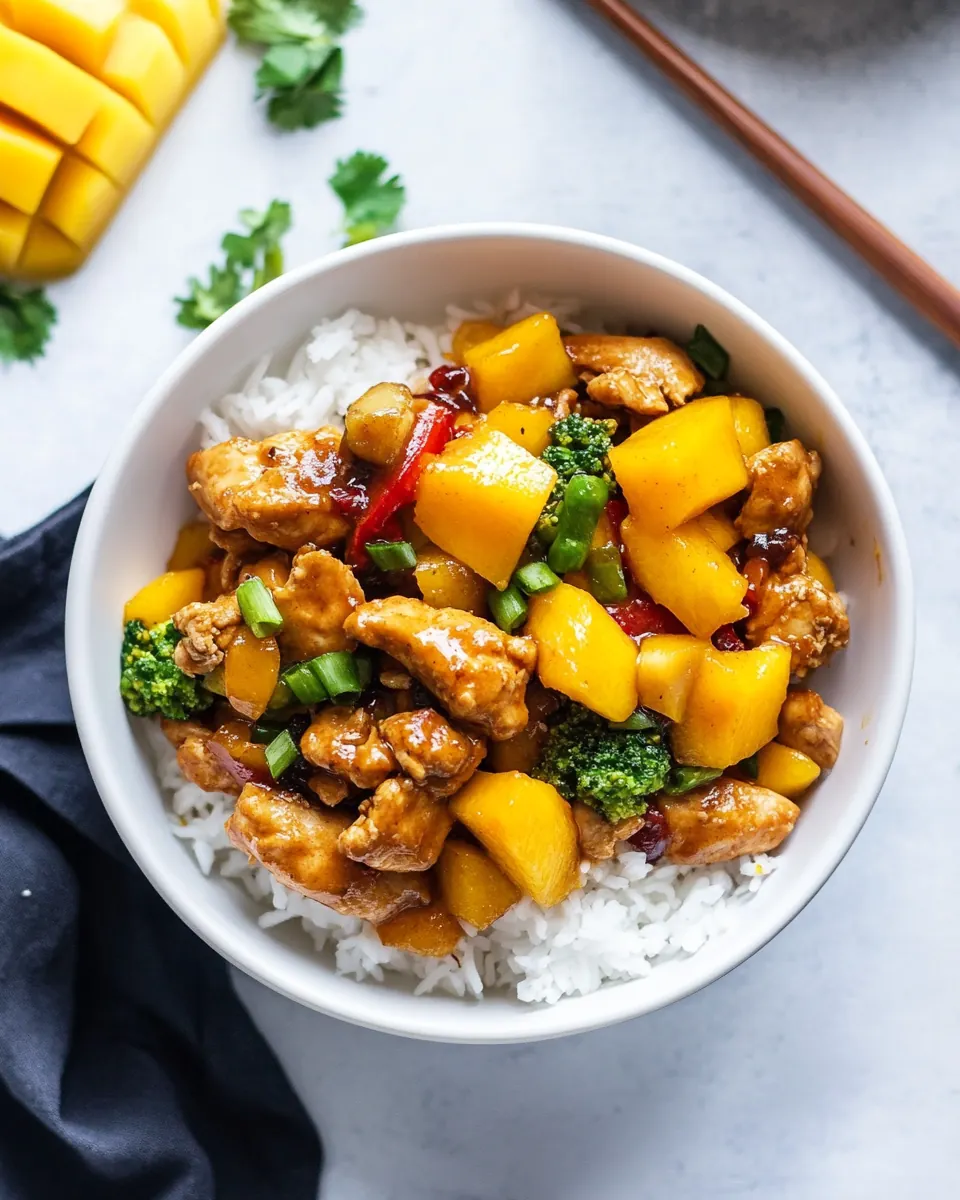Peanut Mango Chicken Stir Fry