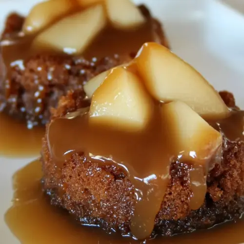 Pear Upside Down Gingerbread Cake