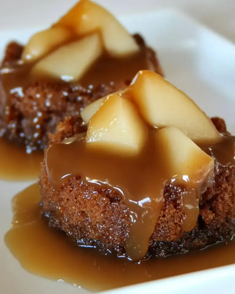 Pear Upside Down Gingerbread Cake