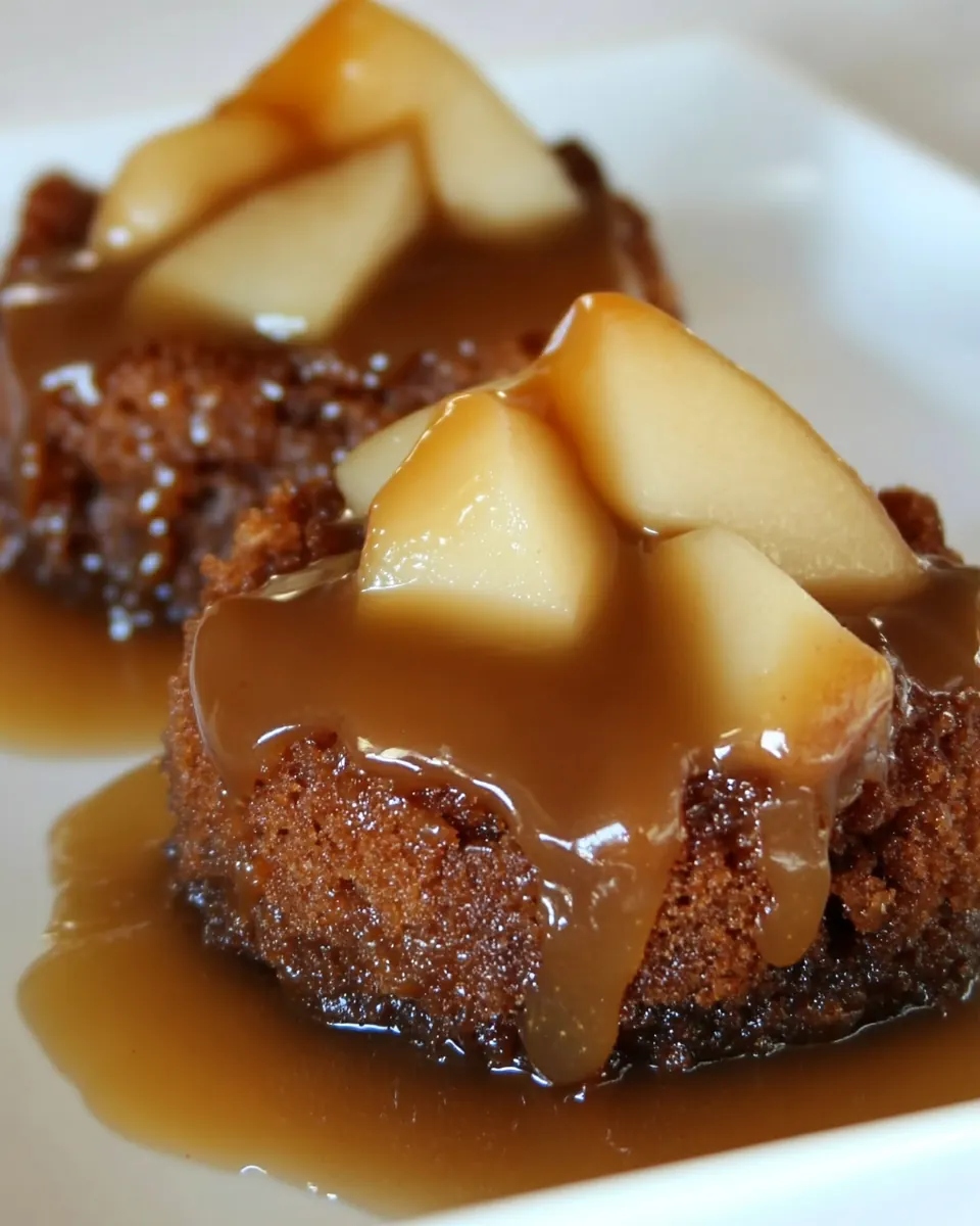 Pear Upside Down Gingerbread Cake
