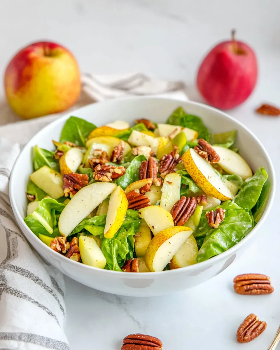 Pear and Apple Salad with Gruyere and Toasted Pecans
