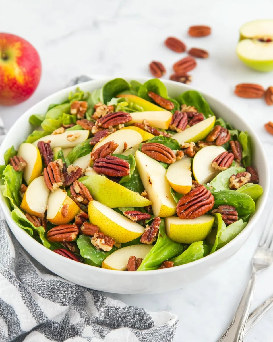 Pear and Apple Salad with Gruyere and Toasted Pecans