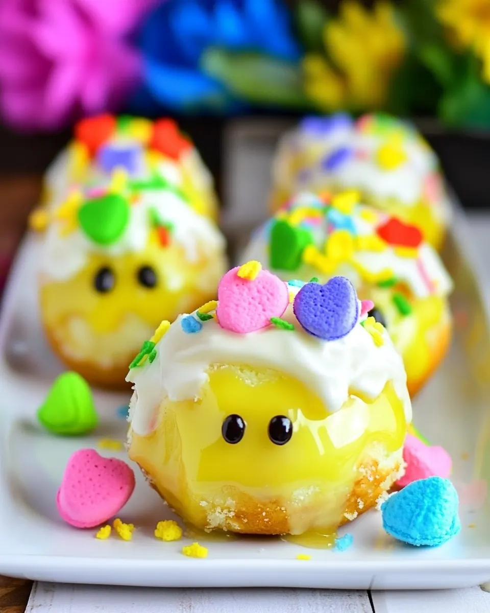 Peeps Baked Lemon Cake Donuts