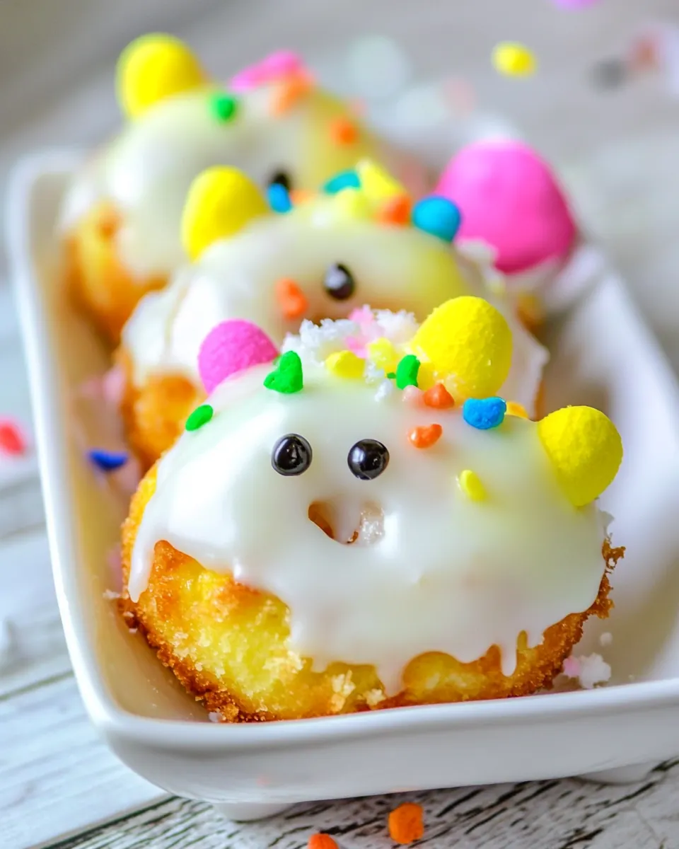 Peeps Baked Lemon Cake Donuts