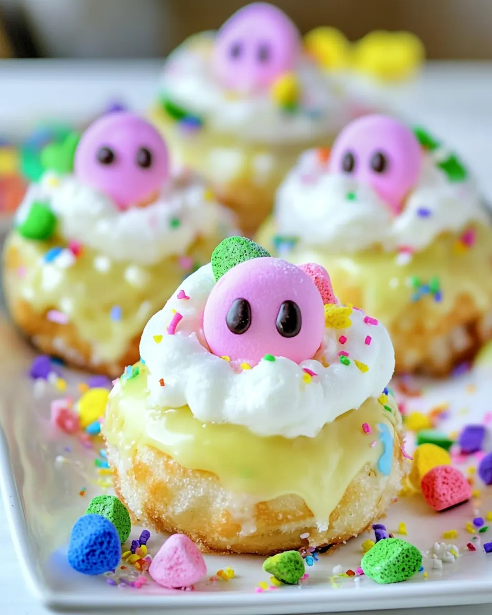 Peeps Baked Lemon Cake Donuts