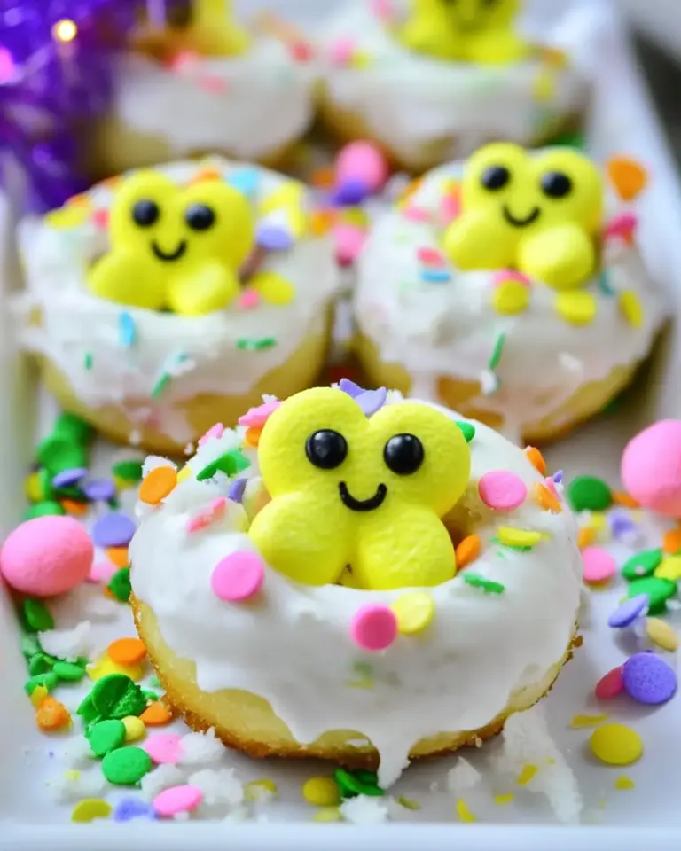 Peeps Baked Lemon Cake Donuts