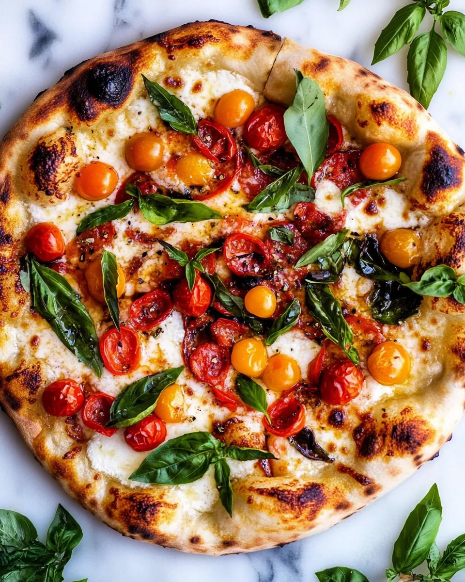 Pepper and Cherry Tomato White Pizza