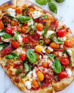 Pepper and Cherry Tomato White Pizza