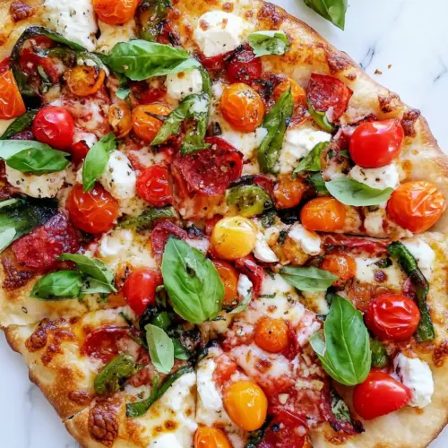 Pepper and Cherry Tomato White Pizza