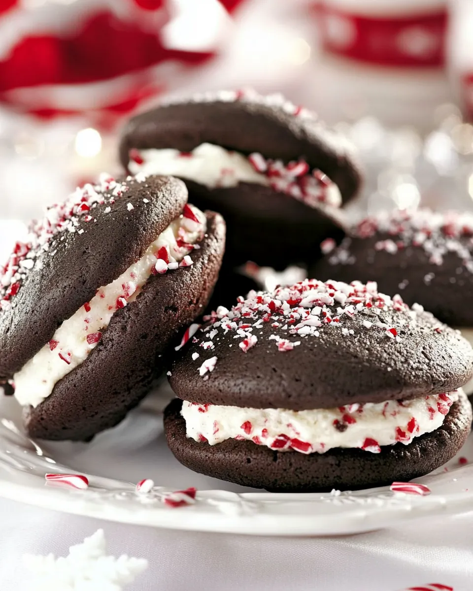 Peppermint Bark Whoopie Pies