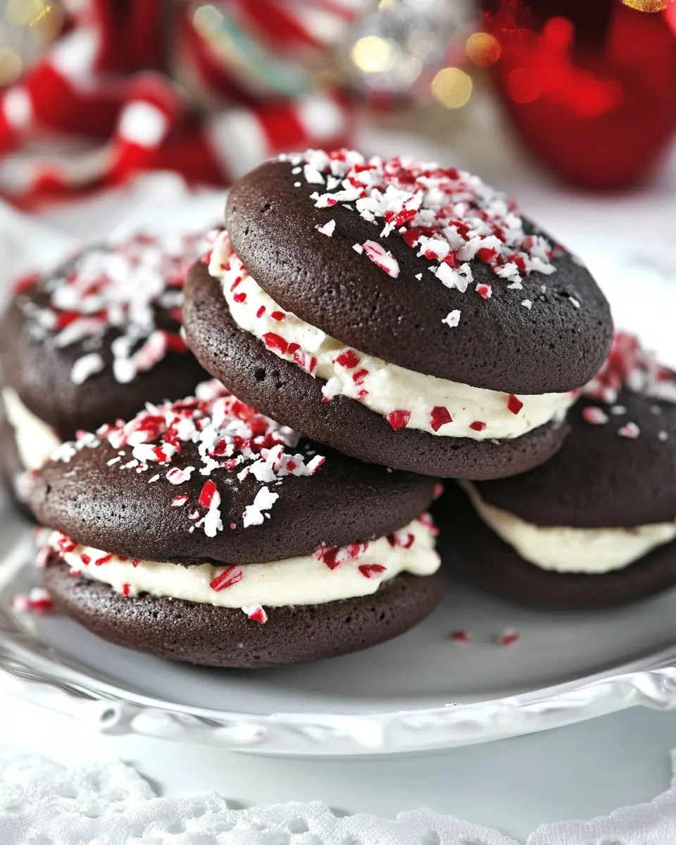 Peppermint Bark Whoopie Pies