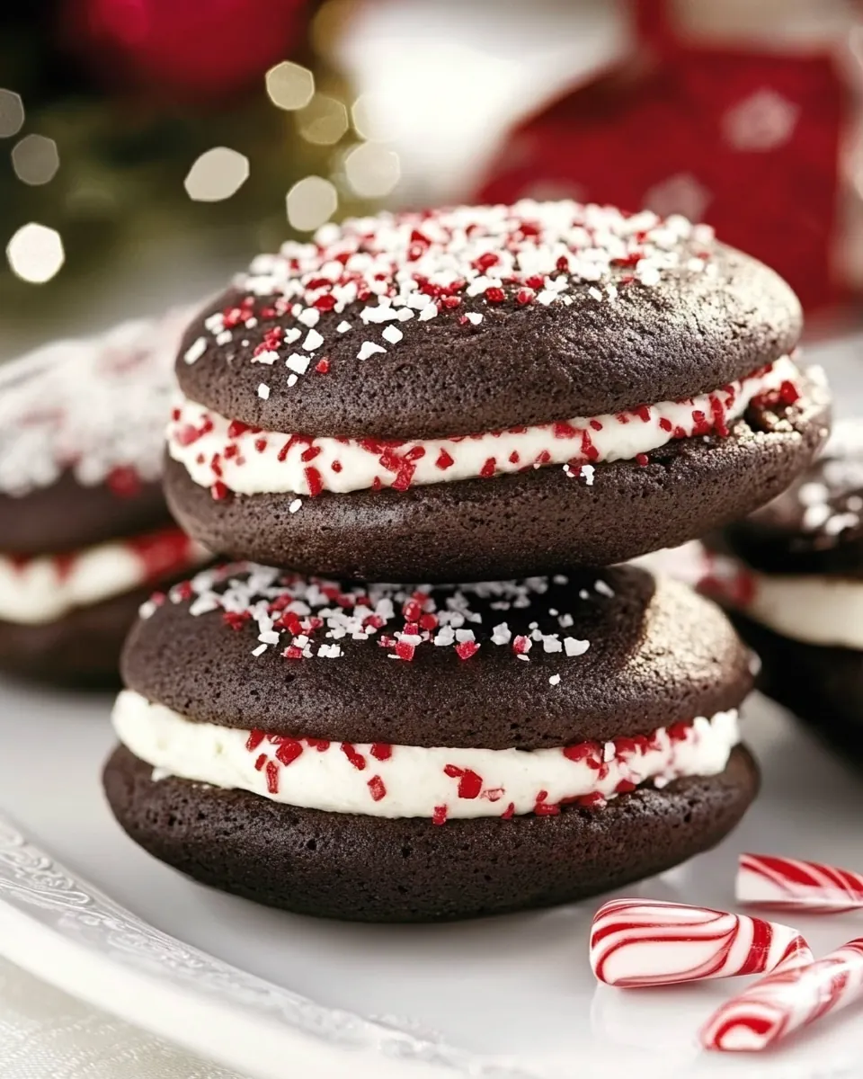 Peppermint Bark Whoopie Pies