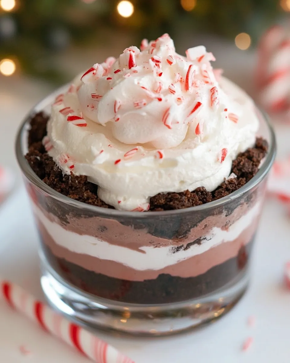 Peppermint Brownie Trifle