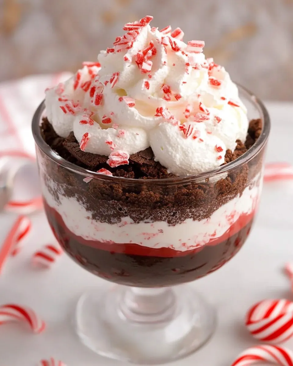 Peppermint Brownie Trifle