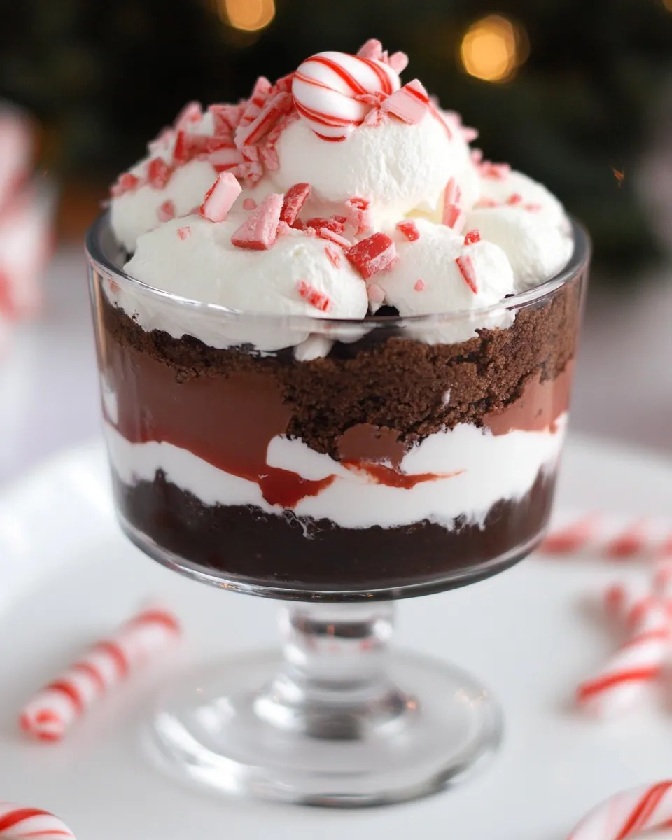 Peppermint Brownie Trifle