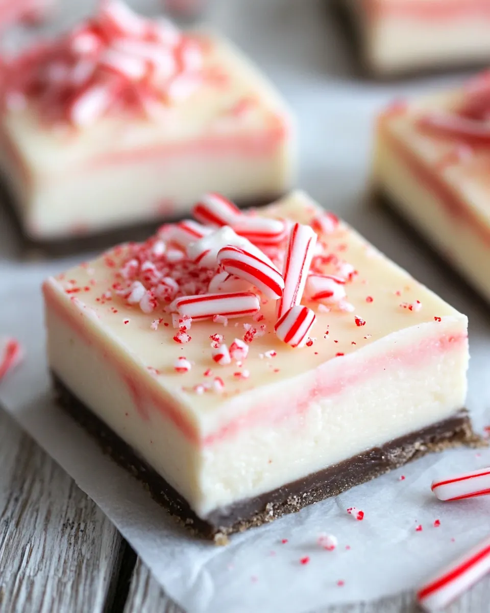 Peppermint Cheesecake Bars