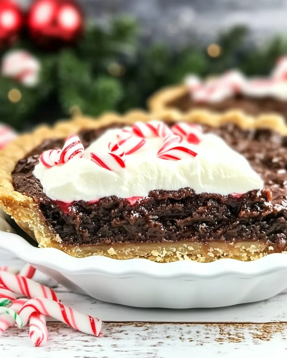 Peppermint Chocolate Chess Pie
