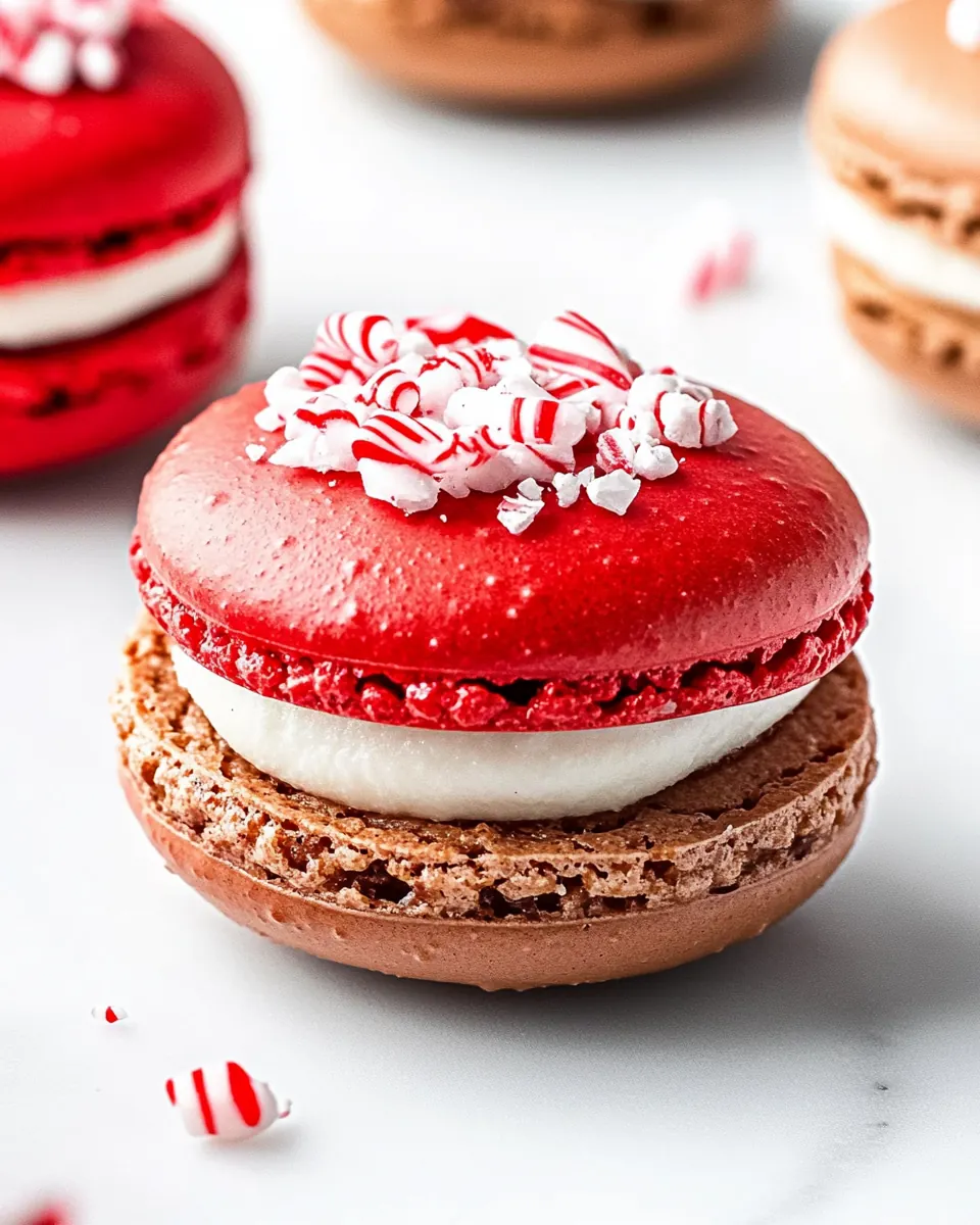 Peppermint Chocolate Macarons