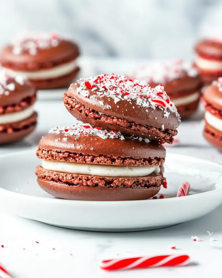 Peppermint Chocolate Macarons