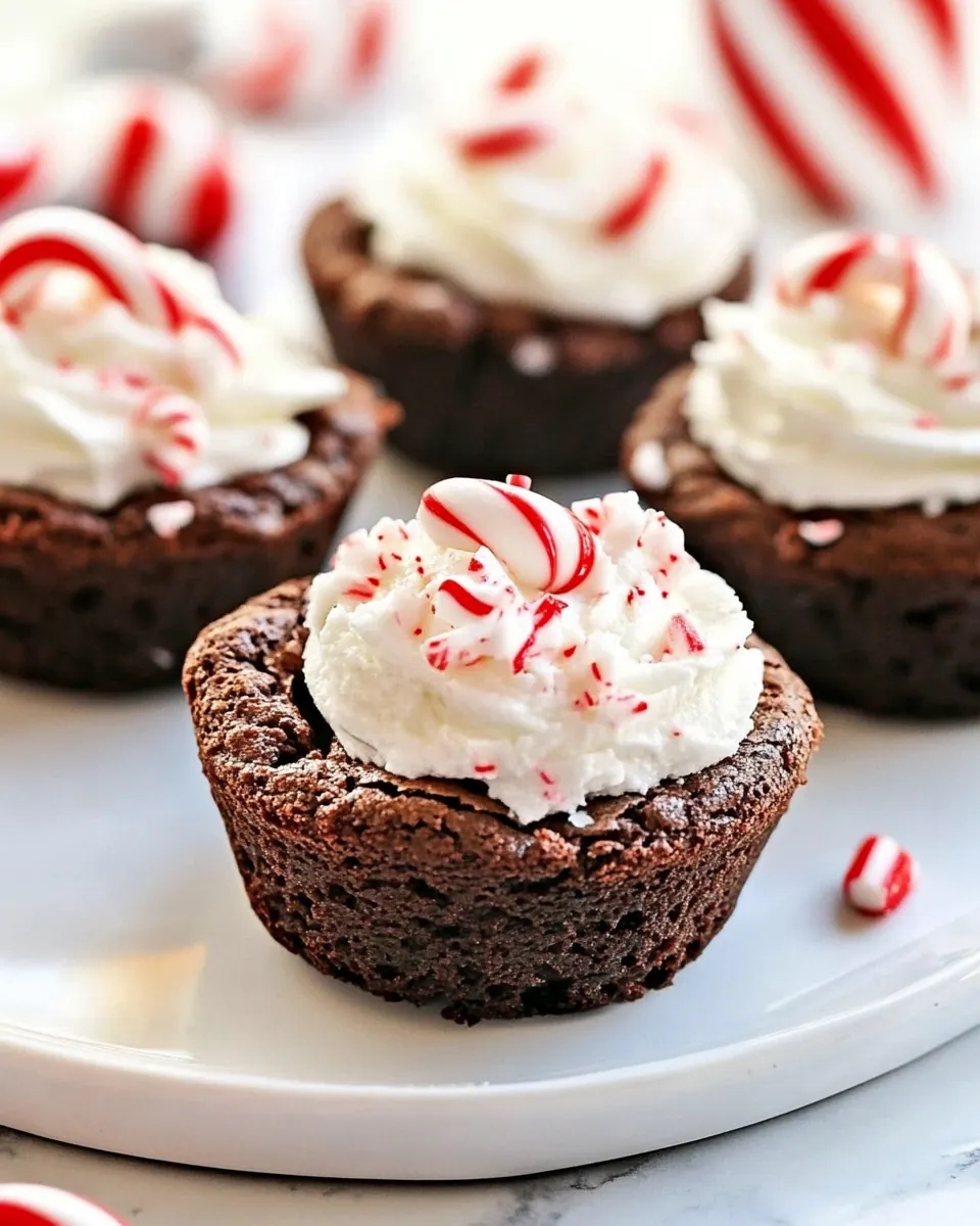 Peppermint Cocoa Brownie Cups