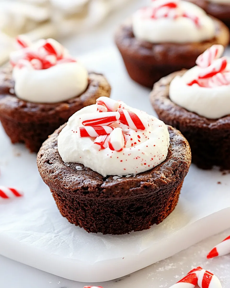 Peppermint Cocoa Brownie Cups