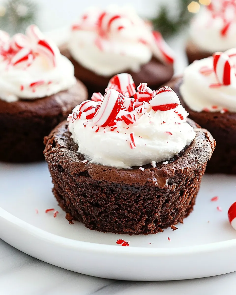 Peppermint Cocoa Brownie Cups