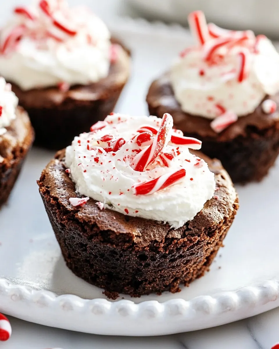 Peppermint Cocoa Brownie Cups