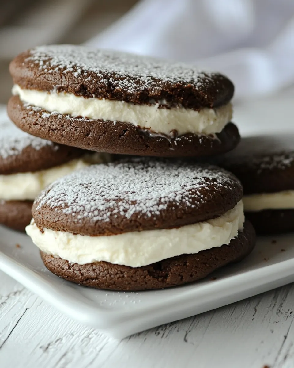Peppermint Cream Chocolate Cookie Sandwiches