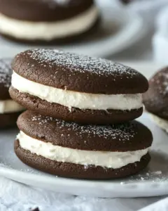 Peppermint Cream Chocolate Cookie Sandwiches