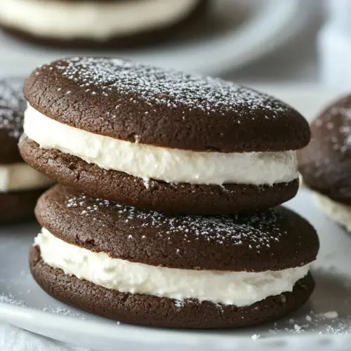 Peppermint Cream Chocolate Cookie Sandwiches