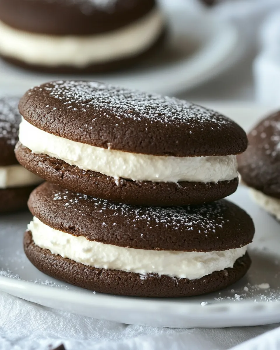 Peppermint Cream Chocolate Cookie Sandwiches