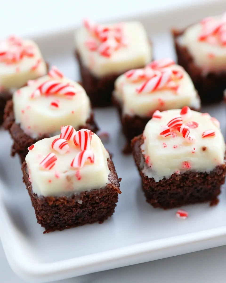 Peppermint Crunch Brownie Bites