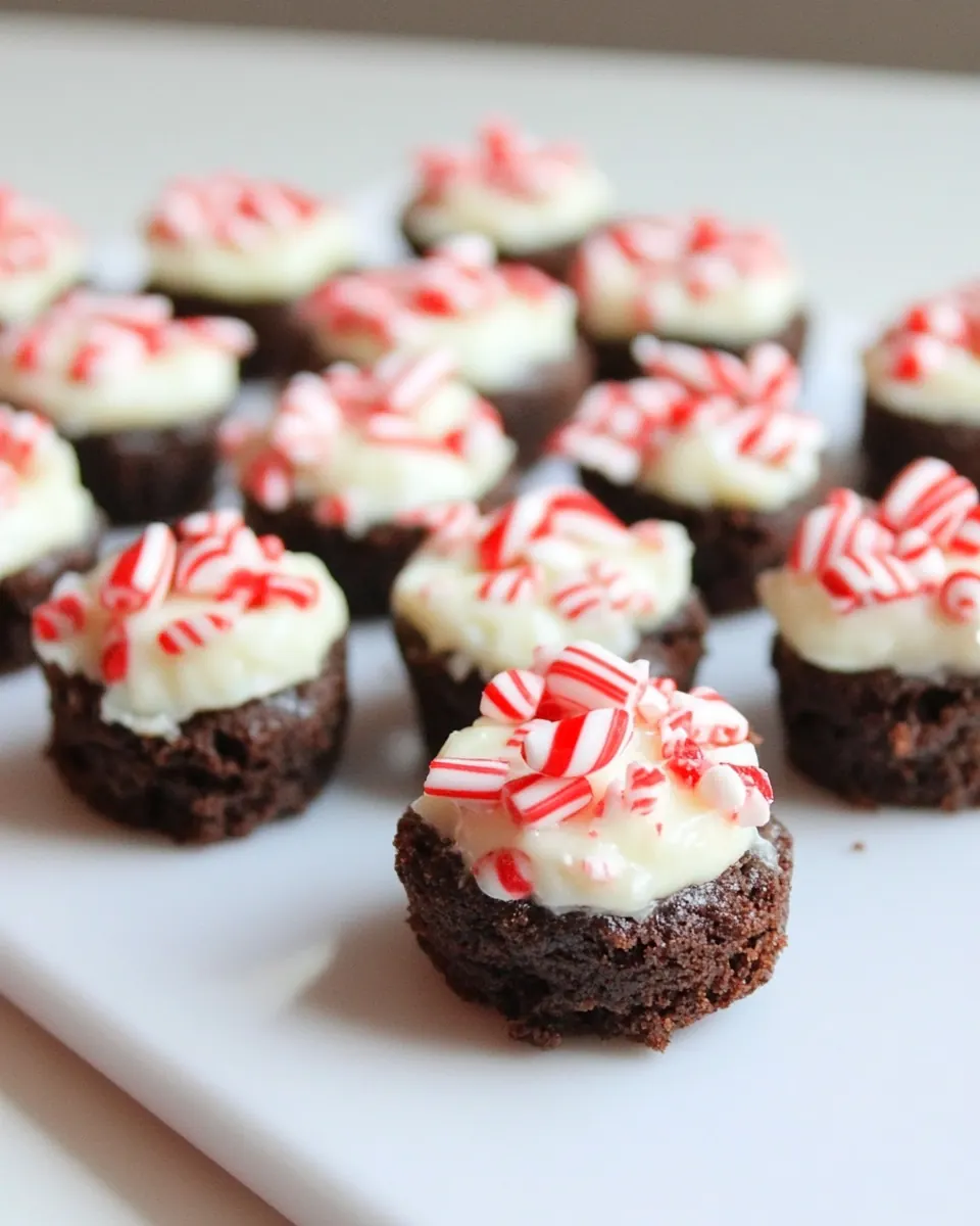 Peppermint Crunch Brownie Bites