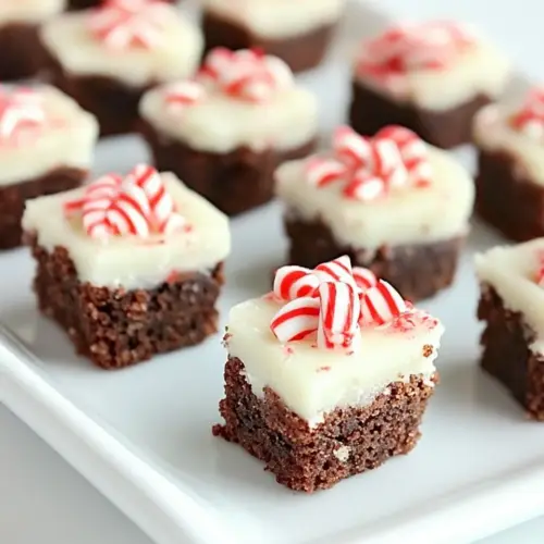Peppermint Crunch Brownie Bites